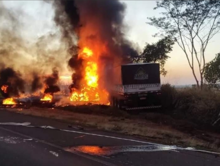 Motorista de caminhonete morre carbonizado em rodovia 